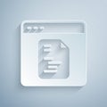 Paper cut Software, web developer programming code icon isolated on grey background. Javascript computer script random Royalty Free Stock Photo