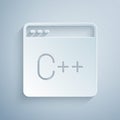 Paper cut Software, web developer programming code icon isolated on grey background. Javascript computer script random Royalty Free Stock Photo