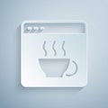 Paper cut Software, web developer programming code icon isolated on grey background. Javascript computer script random Royalty Free Stock Photo