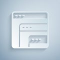 Paper cut Software, web developer programming code icon isolated on grey background. Javascript computer script random Royalty Free Stock Photo