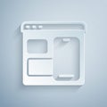 Paper cut Software, web developer programming code icon isolated on grey background. Javascript computer script random Royalty Free Stock Photo