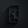 Paper cut Software, web development, programming concept icon isolated on black background. Programming language and Royalty Free Stock Photo