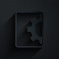 Paper cut Software, web development, programming concept icon isolated on black background. Programming language and Royalty Free Stock Photo