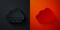 Paper cut Software, web development, programming concept icon isolated on black and red background. Programming language Royalty Free Stock Photo