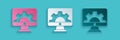 Paper cut Software, web development, programming concept icon isolated on blue background. Programming language and Royalty Free Stock Photo