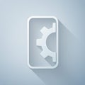 Paper cut Software, web development, programming concept icon isolated on grey background. Programming language and Royalty Free Stock Photo