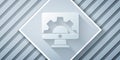 Paper cut Software, web development, programming concept icon isolated on grey background. Programming language and Royalty Free Stock Photo