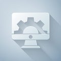Paper cut Software, web development, programming concept icon isolated on grey background. Programming language and Royalty Free Stock Photo