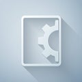 Paper cut Software, web development, programming concept icon isolated on grey background. Programming language and Royalty Free Stock Photo