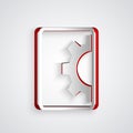 Paper cut Software, web development, programming concept icon isolated on grey background. Programming language and Royalty Free Stock Photo