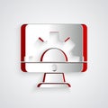 Paper cut Software, web development, programming concept icon isolated on grey background. Programming language and Royalty Free Stock Photo