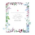 Paper cut style botanical vector frame