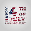 Paper cut style of happy 4th of July greeting Royalty Free Stock Photo