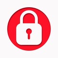 Paper cut style padlock icon with shadow. Lock icon for website. Security concept. Hiding a secret. Vector illustration