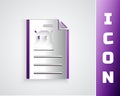 Paper cut Technical specification icon isolated on grey background. Technical support check list, team work solution
