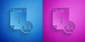 Paper cut Time management icon isolated on blue and purple background. Productivity symbol. Paper art style. Vector Royalty Free Stock Photo