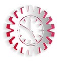 Paper cut Time Management icon isolated on white background. Clock and gear sign. Productivity symbol. Paper art style Royalty Free Stock Photo