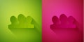 Paper cut Users group icon isolated on green and pink background. Group of people icon. Business avatar symbol - users Royalty Free Stock Photo