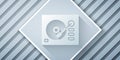 Paper cut Vinyl player with a vinyl disk icon isolated on grey background. Paper art style. Vector Illustration Royalty Free Stock Photo