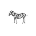 Paper cut zebra, safari animals shape 3D origami. Trendy concept fashion design. Vector illustration Royalty Free Stock Photo