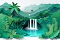 Paper Cutout Rio Celeste Nature Scene AI Generated