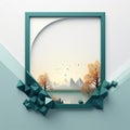 a paper cutout of a lake and mountains in a frame Royalty Free Stock Photo