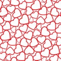 Heart shape paper cutouts seamless pattern background