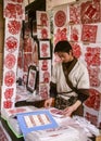 Paper cutting shop in temple fair ,chengdu,china