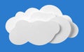 Papercut cloud on blue background