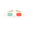 Paper 3d glasses icon. Vector stereo sinema glasses.