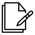 Paper digital pen icon outline vector. Pad stylus Royalty Free Stock Photo