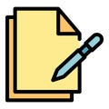 Paper digital pen icon vector flat Royalty Free Stock Photo