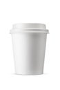 Paper disposable cup for coffee, tea, hot drinks to go. Take away beverages isolated Royalty Free Stock Photo