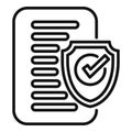 Paper document approved icon outline vector. Process access