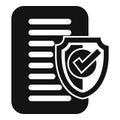 Paper document approved icon simple vector. Process access