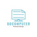 Paper document desktop logo design, vector graphic symbol icon illustration creative idea Royalty Free Stock Photo