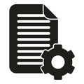 Paper document gear icon simple vector. Victory training