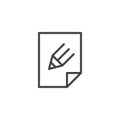 Paper document with pencil outline icon