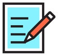 Paper document with pencil. Text editing symbol