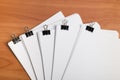 Paper document template with metal clips Royalty Free Stock Photo