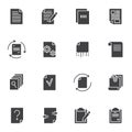 Paper document vector icons set