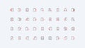 Paper documents on clipboard, checklist form register and management line icon set