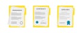 Paper documents icons. Contract or document signing icon.Set of illustration with diploma, contract documents . Document concept