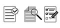 Paper documents icons. Line sumbol. File icon. Folded written paper. Line icon