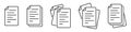 Paper documents icons. Linear File icons