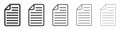 Paper documents icons. Linear File icons