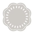 Paper doily cake round napkin vector. Decorative plate template.