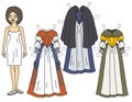 The paper doll baroque noblewoman Royalty Free Stock Photo