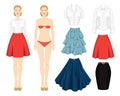 Paper doll with clothes. Royalty Free Stock Photo