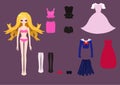 Paper doll clothes set Royalty Free Stock Photo